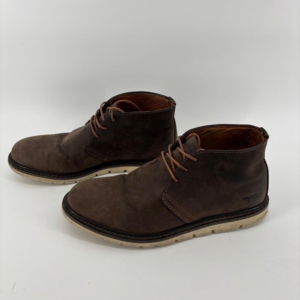 Good Golden Fox Mens Chukka Boots 9.5 Brown Leather Wedge Sole Lace Up Americana